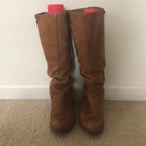Anthropologie Brown Leather Knee High Boots